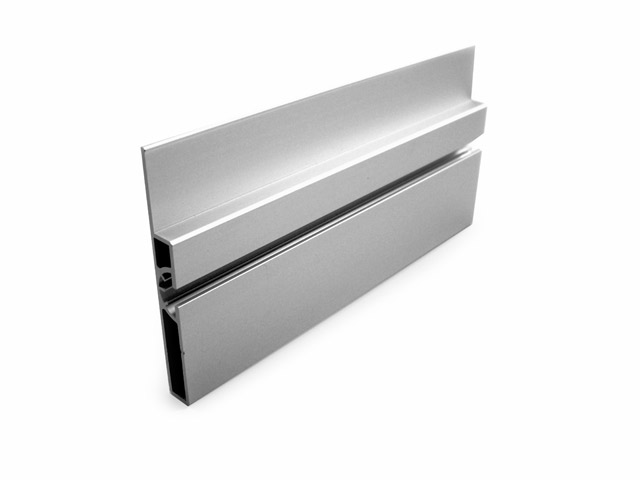 1715101D - Alu-Profil für Laufschiene  - 100 mm - Natur oxydiert scotch brite silver