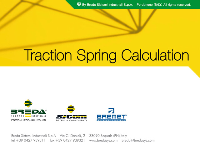 Sicom - 88400CD0 - Sicom Traction Spring calculation program
