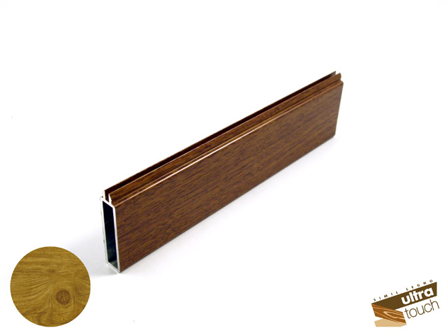 171500120004 - Profilé en aluminium pour sur-linteau - 50 mm - semblable bois Touch chêne clair