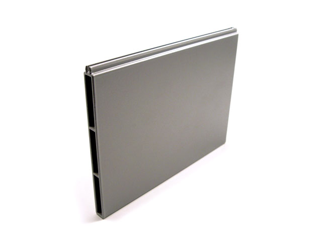 1715002T - Perfil en aluminio para panel superior fijo - 150 mm - gris RAL 9006 Satin