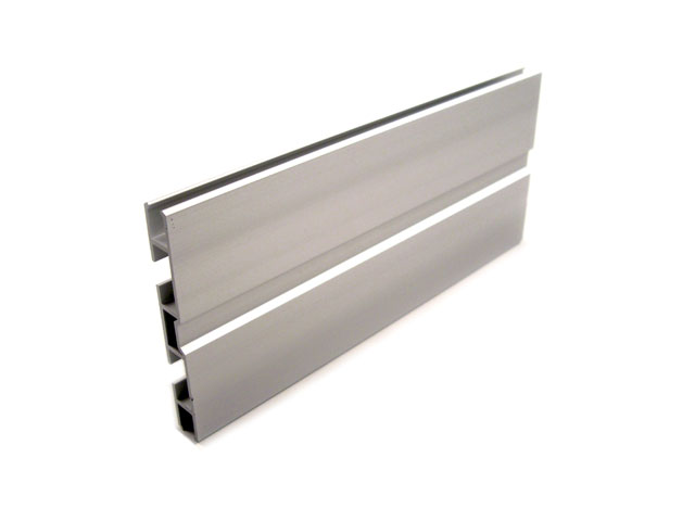 1715201D - Perfil en aluminio para panel superior fijo - 90 mm - oxidado scotch brite silver