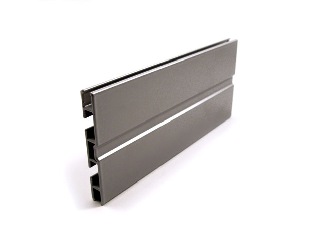 1715201M - Perfil en aluminio para panel superior fijo - 90 mm - gris RAL 9006