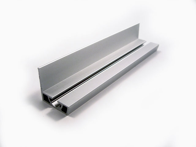 1715501D - Perfil para montante en aluminio - 40 mm - oxidado scotch brite silver