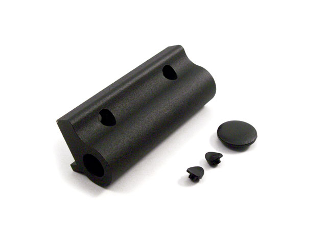 2405003C0102 - Aluminium hinge single flange with off-centre narrow step - black