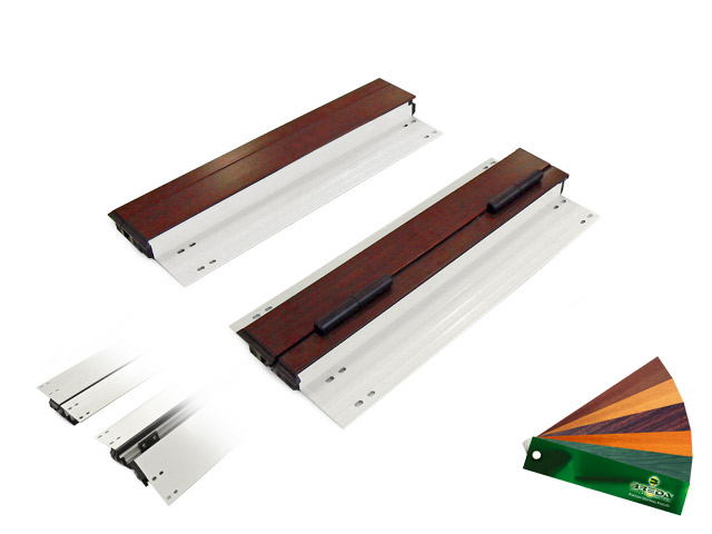 155602500495 - Kit avec profilés du milieu pour portillon Vantail/Châssis 495 - Ouverture gauche - Semblable bois "BRE 11"