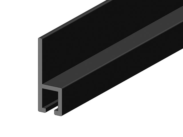 2407003C0104 - Aluminium profile brush-hold 180° - black sallox