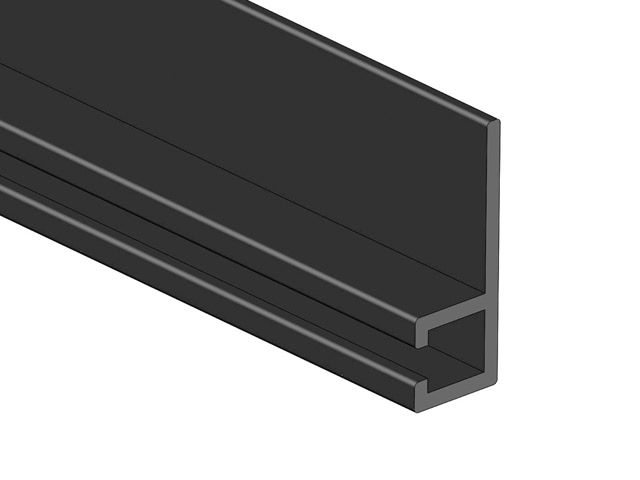 2407003C0102 - Aluminium profile brush holder 90° - black sallox