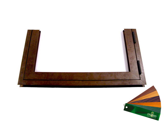 1555100W4951 - Portillon, seulement perfilés de base avec seuil L 800 ouverture droite (DX) pour panneau 495 - semblable bois