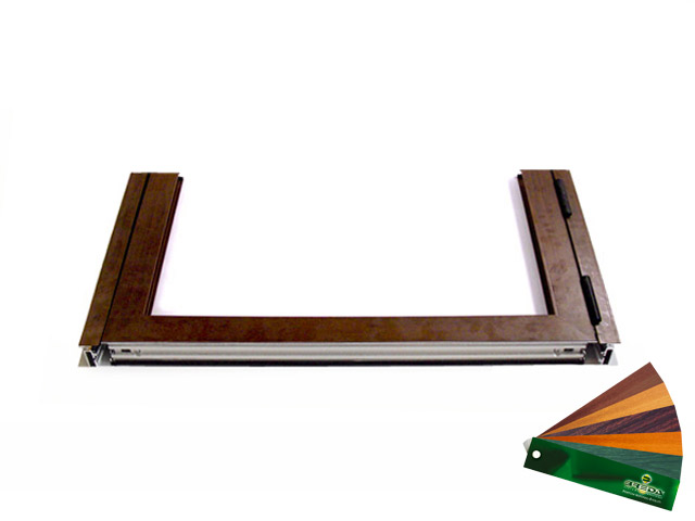 1555101W4951 - Portillon, seulement perfilés de base sans seuil L 800 ouverture droite (DX) pour panneau 495 - semblable bois