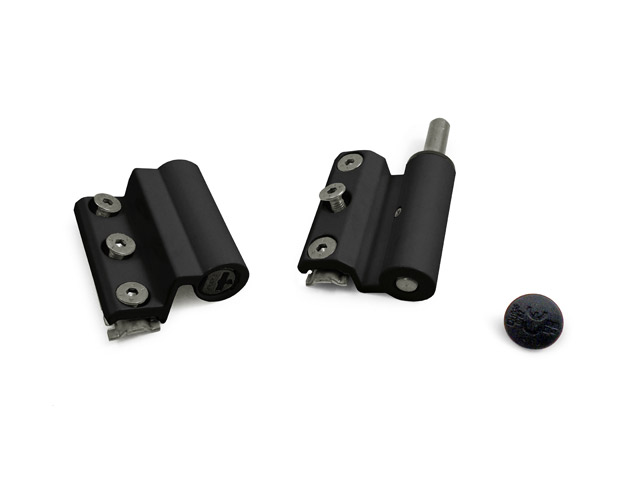2405060C0002 - Bisagra de aluminio marcada CE para puerta peatonal "BRE 14" - negro