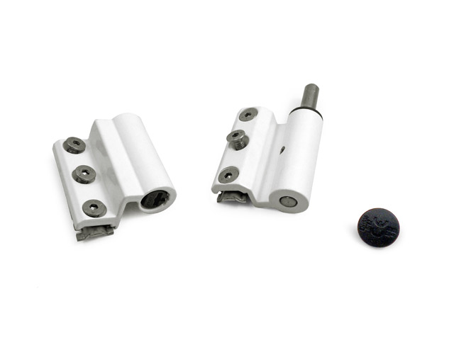 2405060A0002 - Aluminium hinge CE marked for pedestrian door "BRE 14" - white