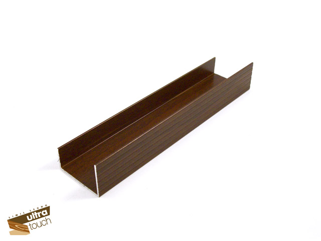 1444001Q0004 - Profilé en aluminium pour sur-linteau 20x45x30 mm - semblable bois Touch noyer