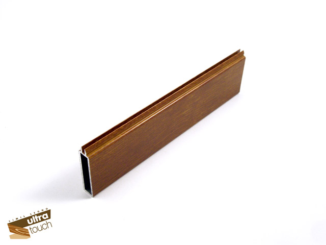 1715001N0004 - Perfil en aluminio para panel superior fijo - 50 mm - similar madera Touch encina dorada