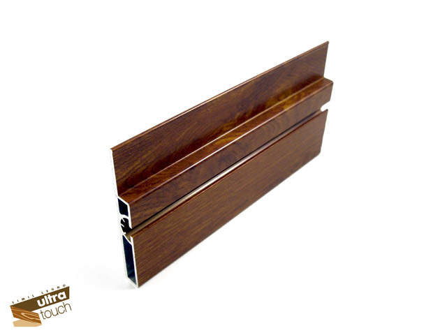 1715101N0004 - Profilé porte-glissière en aluminium - 100 mm - semblable bois Touch chêne doré