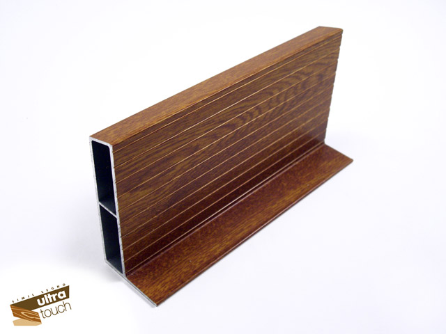 1715502N0004 - Aluminium embrasure profile - 100 mm - golden oak Touch wood-like