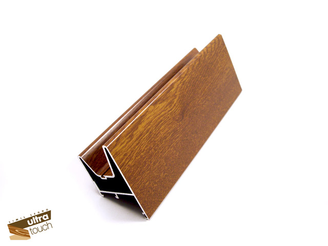 1754003N0004 - Finger protection female aluminium profile 42 - golden oak Touch wood-like