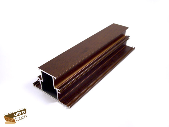 1756001Q0004 - Profilo Alu a "T" da 42 -  Simil Legno Touch Noce