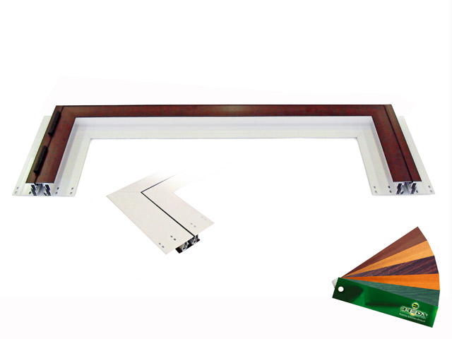 155605302615 - Porta kit di profili superiori  L 1000 ap. SX - S/Legno Sez. Alu 615 "BRE 11"