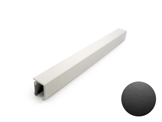 1724001C - Perfil para detener el vidrio 17,5 - oxidado scotch brite black