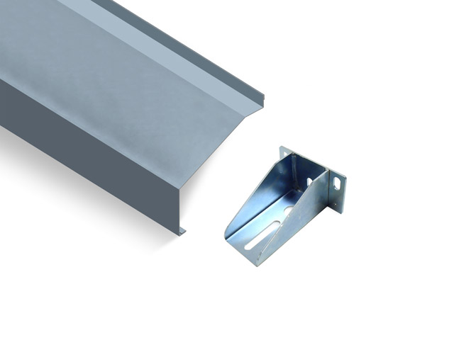 2406011A0260 - Carter à mur pour revêtement rail sv. 350 avec brides - couleurs standard