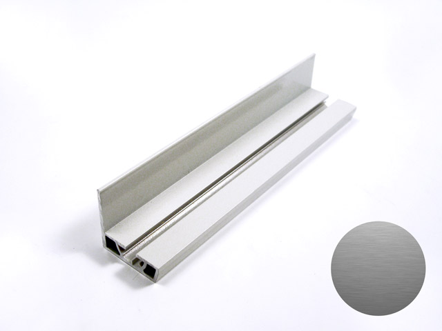 1715501D0002 - Aluminium upper counterframe profile 40 - tarnish scotch brite grey