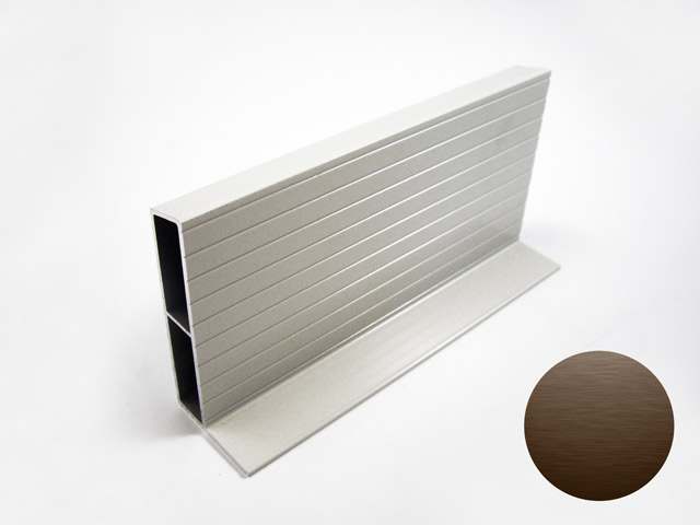 1715502D0003 - Perfil en aluminio para panel superior fijo 100 - oxidado scotch brite brown