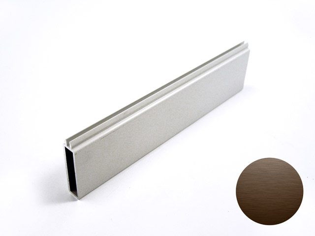 1715001D0003 - Profilé en aluminium pour sur-linteau - 50 mm - oxydé scotch brite brown