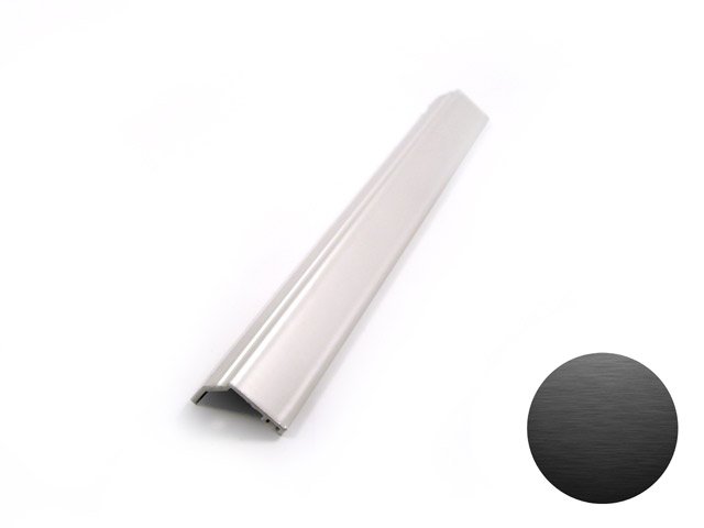 1720001C - Perfil para detener el vidrio 3,5 - oxidado scotch brite black