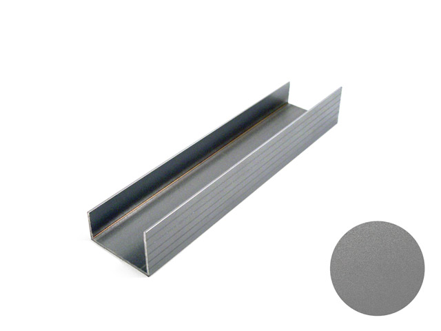 1444001T - Profilé en aluminium pour sur-linteau 20x45x30 mm - gris RAL 9006 Satin