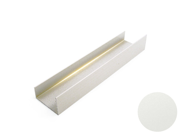 1444001U - Profilé en aluminium pour sur-linteau 20x45x30 mm - blanc RAL 9016 Satin