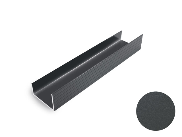 1444001V - Profilé en aluminium pour sur-linteau 20x45x30 mm - gris RAL 7016 Satin